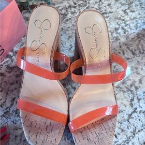 Jessica Simpson cork bottom plat form wedges